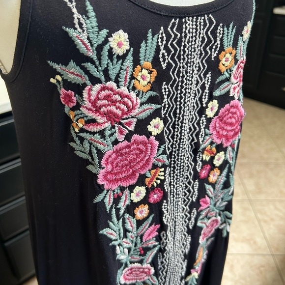 Karyn Seo Floral Embroidered Black Hi low Dress - Picture 3 of 6